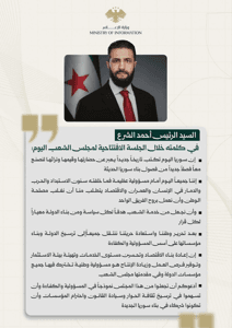 وزارة الداخلية السورية السيد الرئيس أحمد الشرع في كلمته خلال الجلسة الافتتاحية ل.jpg