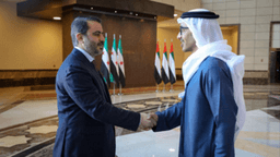 لقاء وزير الخارجية السيد أسعد الشيباني، ووزير الدفاع اللواء مرهف أبو قصرة، ورئيس الاستخبارات العامة السيد أنس خطاب سمو الشيخ عبد الله بن زايد آل نهيان نائب رئيس مجلس الوزراء وزير الخارجية في العاصمة أبو ظبي 6-1-2025 (1).jpg