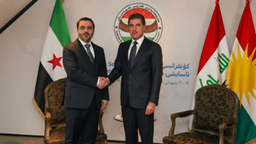 وفد الخارجية السورية برئاسة وزير الخارجية السيد أسعد الشيباني يلتقي برئيس إقليم كردستان العراق السيد نيجيرفان بارزاني على هامش مؤتمر ميونخ للأمن 15-2-2025.jpg