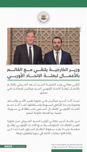 وزير الخارجية يلتقي مع القائم بالأعمال لبعثة الاتحاد الأوربي .jpeg