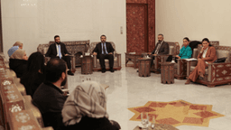 لقاء رئيس الجمهورية العربية السورية السيد أحمد الشرع، بوفد من روابط الناجين والناجيات وعائلات المعتقلين والمعتقلات والمفقودين والمفقودات 5-2-2025 (1).jpg