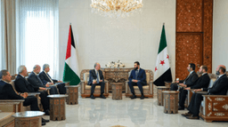 القائد أحمد الشرع ووزير الخارجية أسعد الشيباني يستقبلان وفدًا فلسطينيًّا رفيع المستوى برئاسة السيد محمد المصطفى رئيس الوزراء وزير الخارجية الفلسطيني 28-1-2025 (3).jpg