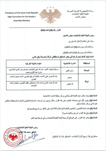 اللجنة العليا لانتخابات مجلس الشعب-  القرار رقم 30 لعام 2025- 10-9-2025.jpg