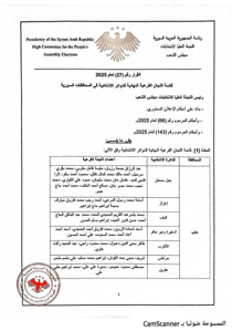 اللجنة العليا لانتخابات مجلس الشعب- قرار رقم 27 لعام 2025 2-9-2025.jpg