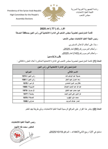 اللجنة العليا لانتخابات مجلس الشعب- قرار رقم 77 لعام 2025.jpg