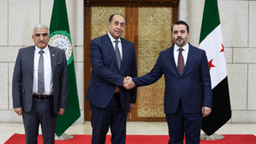 القائد أحمد الشرع ووزير الخارجية السيد أسعد الشيباني يلتقيان وفدا من جامعة الدول العربية برئاسة السيد حسام زكي الأمين العام المساعد والممثل الشخصي للأمين العام لجامعة الدول العربية  17-1-2025 (2).jpg